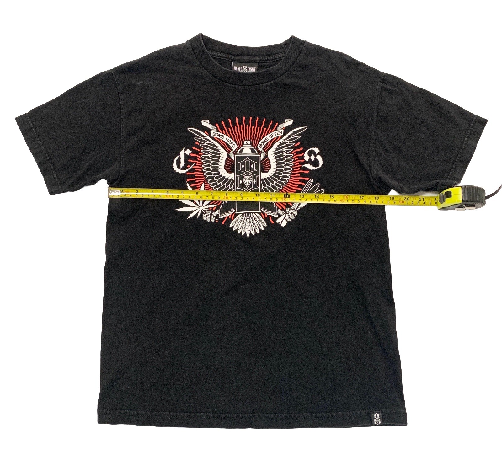 Rebel Eight T-Shirt Mens M Graphic Tee Graffiti Can Marijuana Leaf Sharpies Bomb gallery