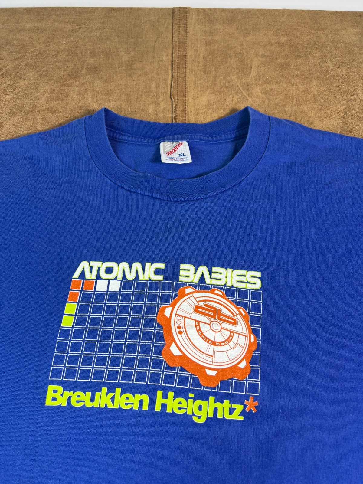 Vintage Atomic Babies Breuklen Heightz Techno Rave Blue T Shirt XL 90s gallery