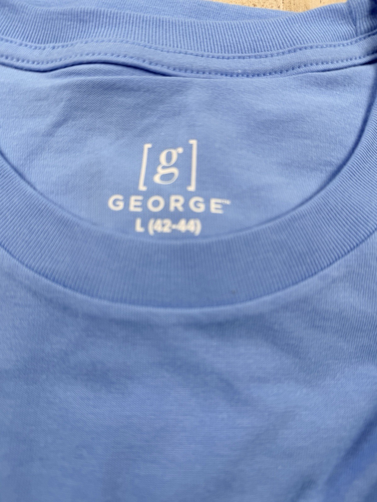 2 Pack George Men's Crewneck Tee Sz Large Short Sleeves Blue NWT Fast Ship Nice! gallery