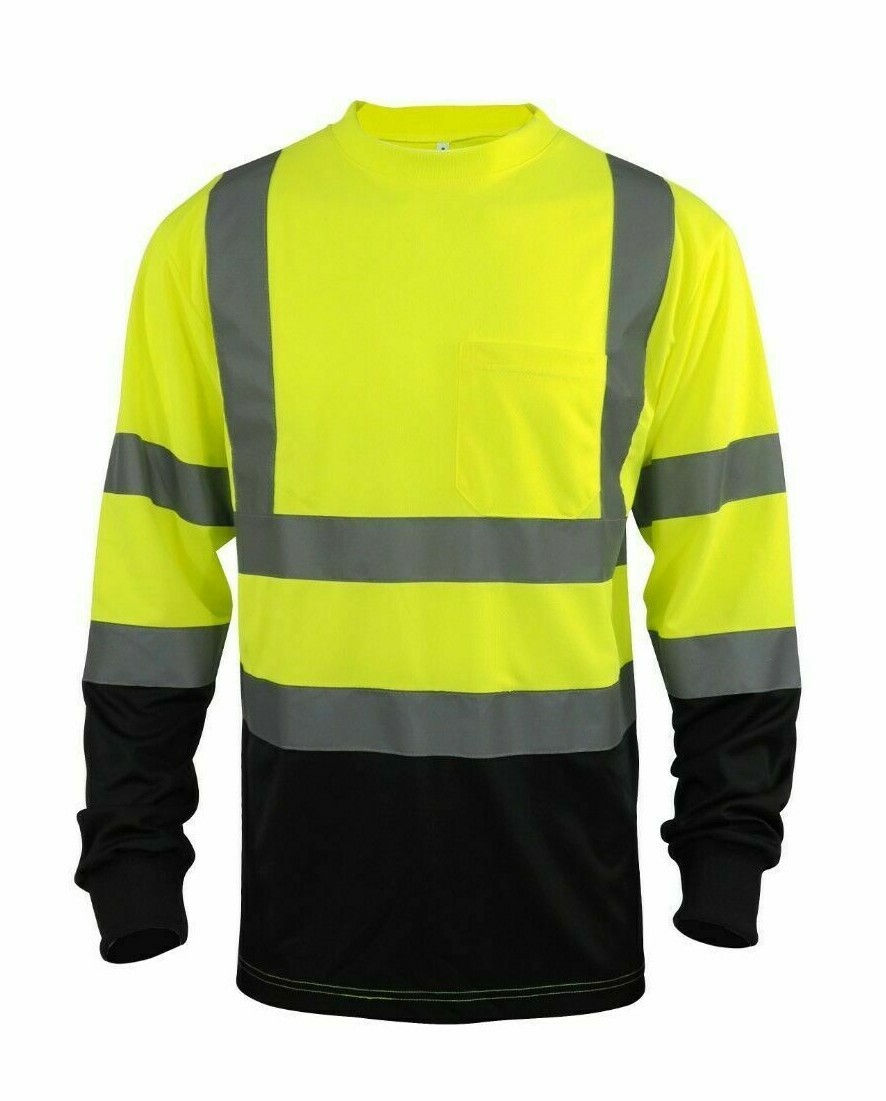 Hi Vis ANSI Class 3 Reflective Safety Green Long Sleeve T Shirts High Visibility gallery