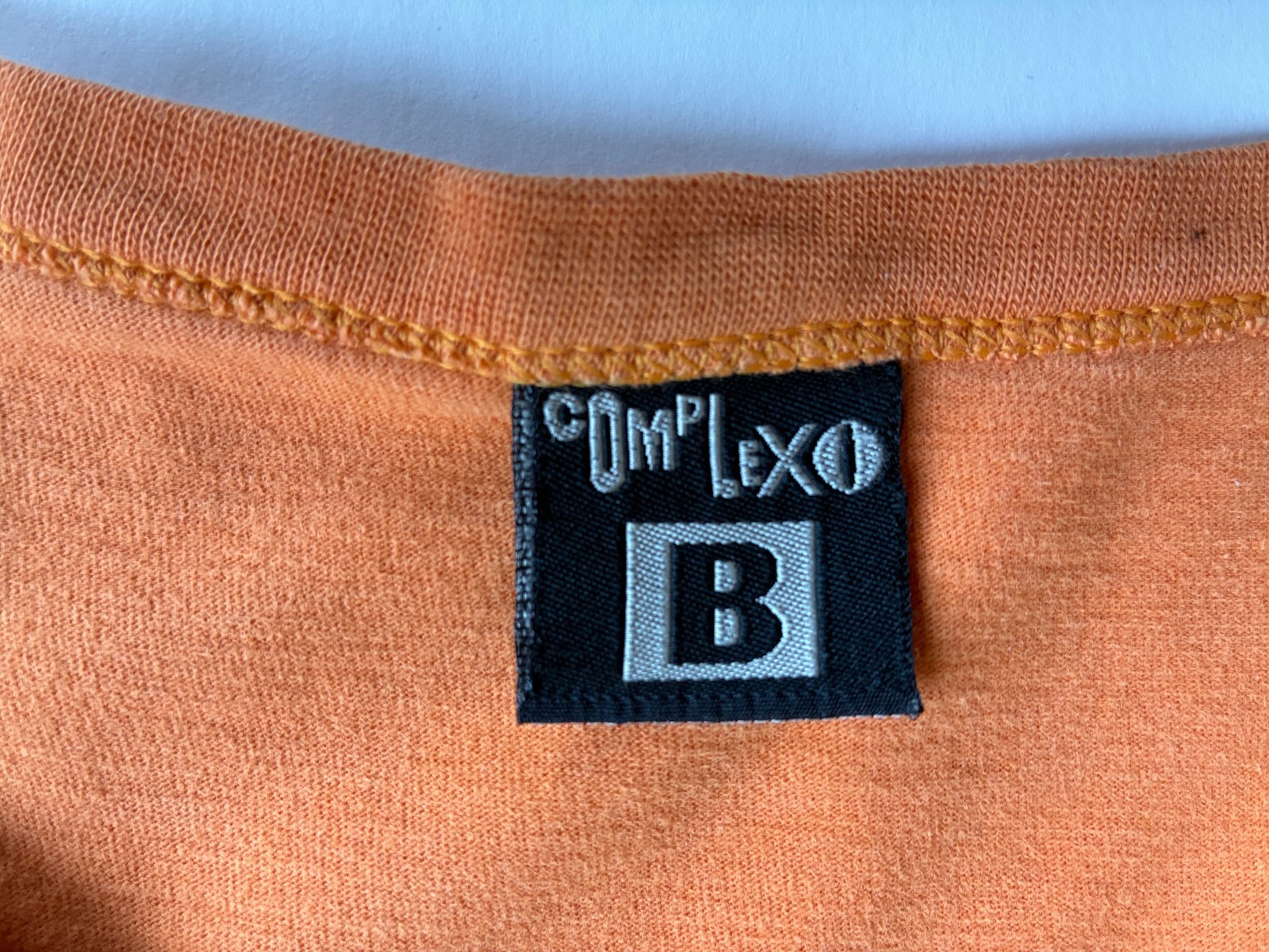 Complexo B Hand Print Graphic Crew T-Shirt Orange Brazil Catholic Religious gallery