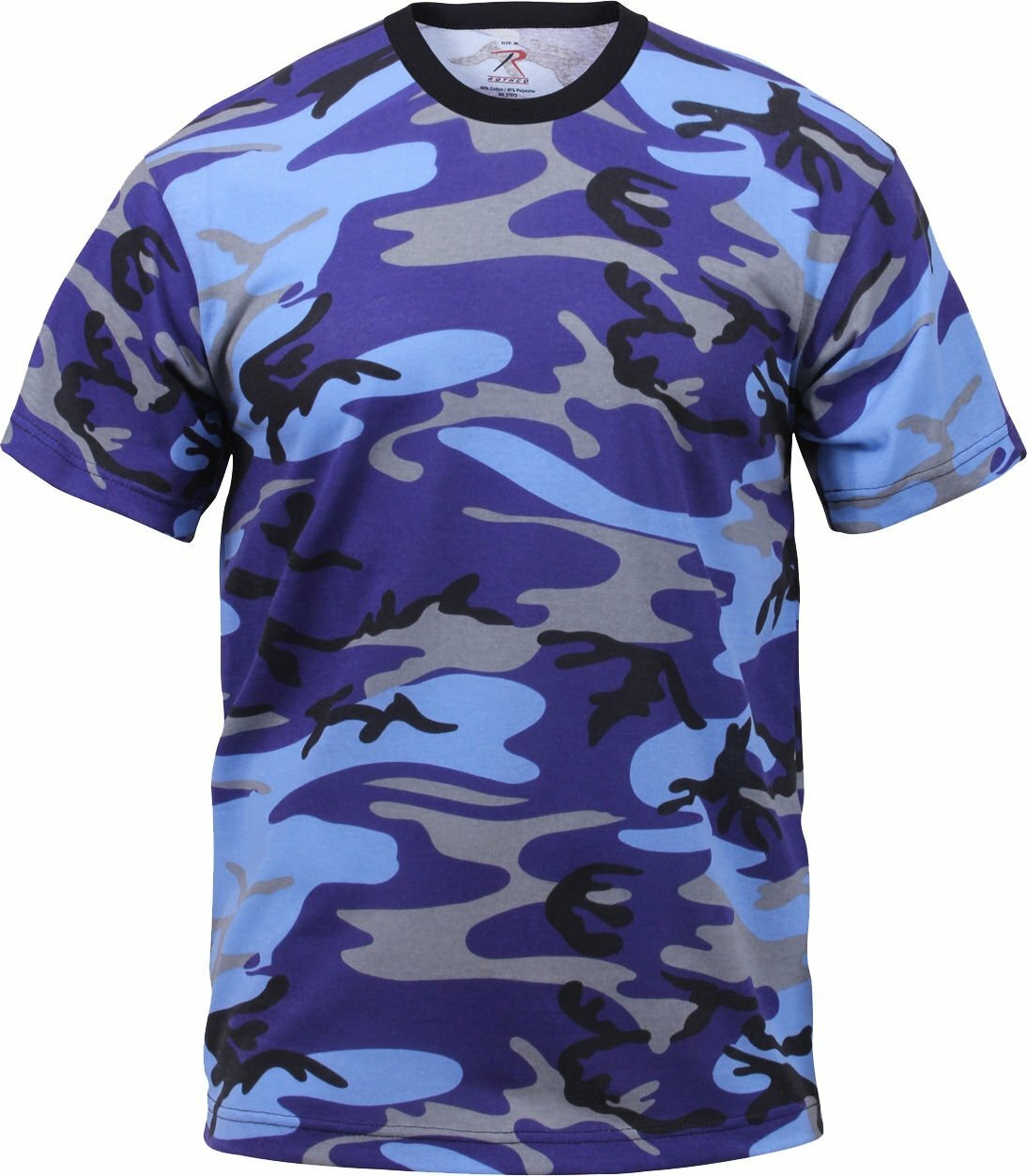 Mens Electric Blue Camouflage Tactical Military Short Sleeve T-Shirt gallery