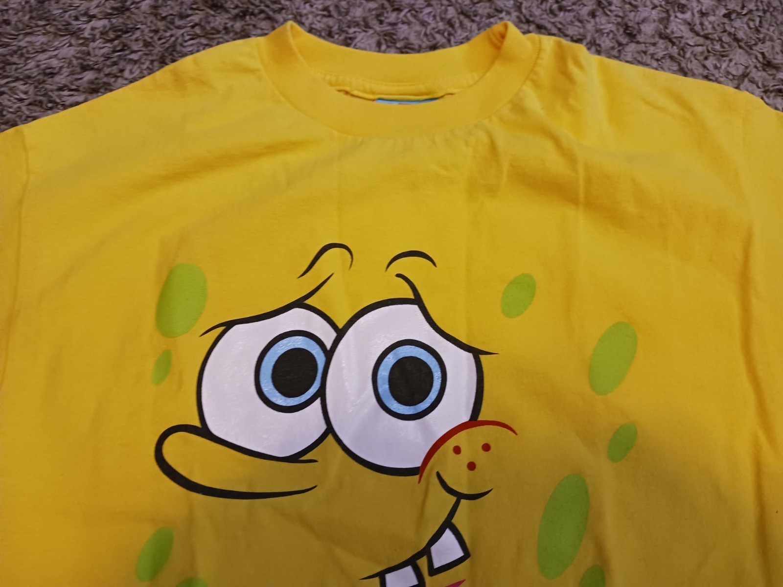 Vintage 2002 Nickelodeon SpongeBob SquarePants Nudie Pants Yellow TShirt Size M gallery