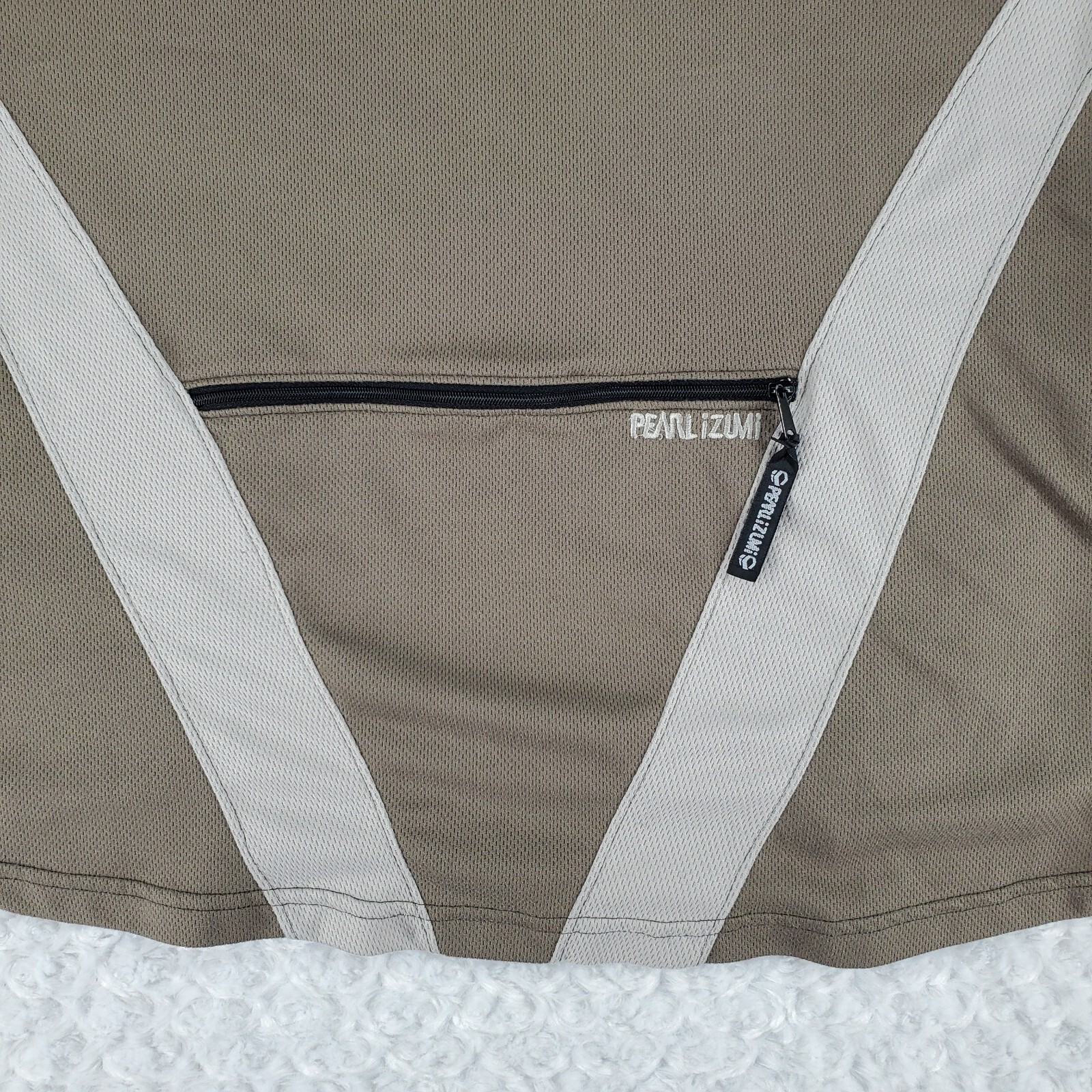 Vintage Pearl Izumi Cycling Shirt Men XL Brown 1/4 Zip Crew Neck Zip Back Pocket gallery