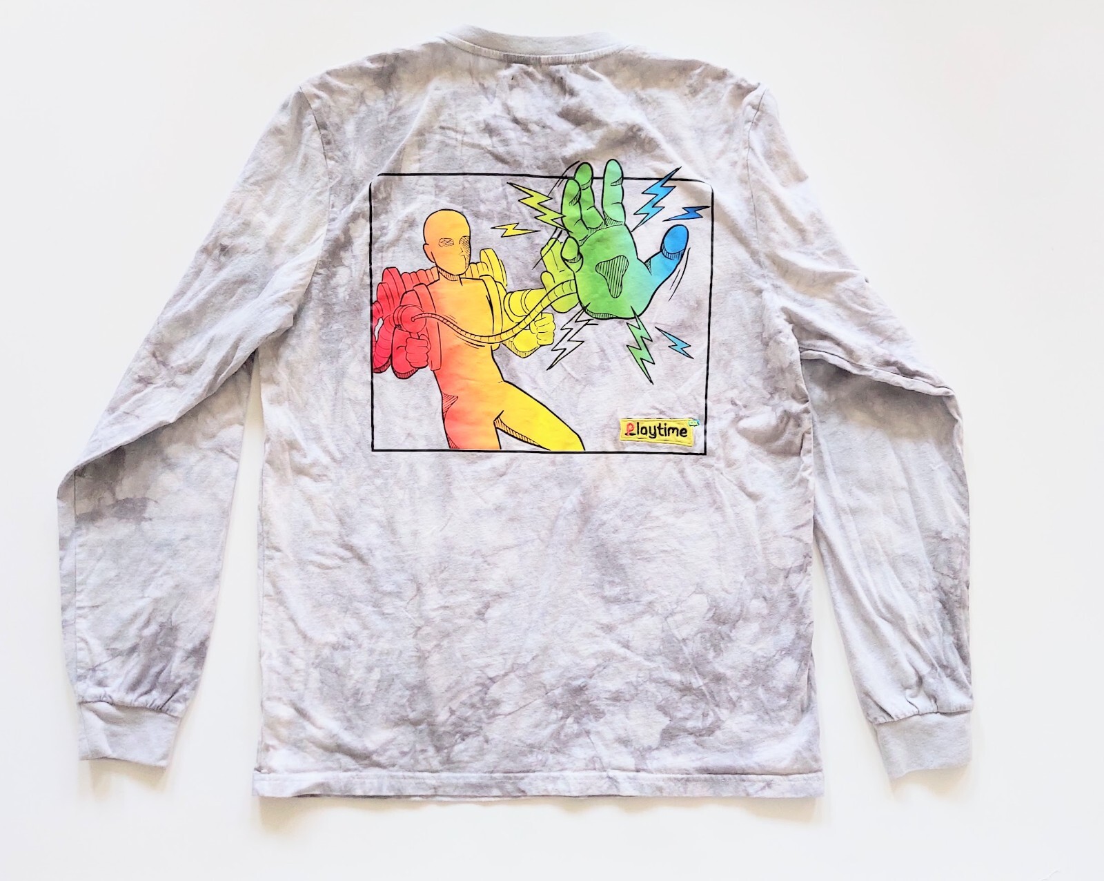 Poppy Playtime Power The Future Graphic Long Sleeve Shirt Tie Dye Size Large gallery