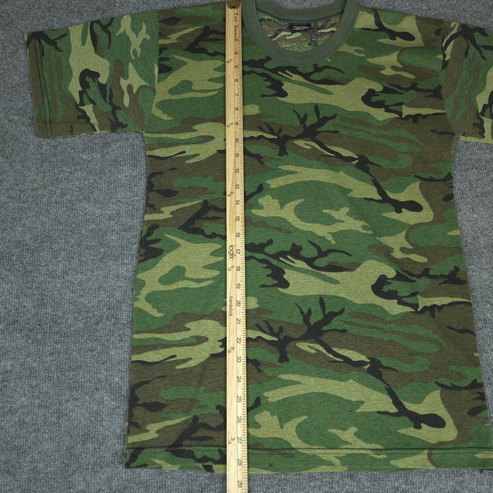 VTG Rothco Shirt Mens Large Green Woodland Camo Crewneck Military Made USA Tee gallery