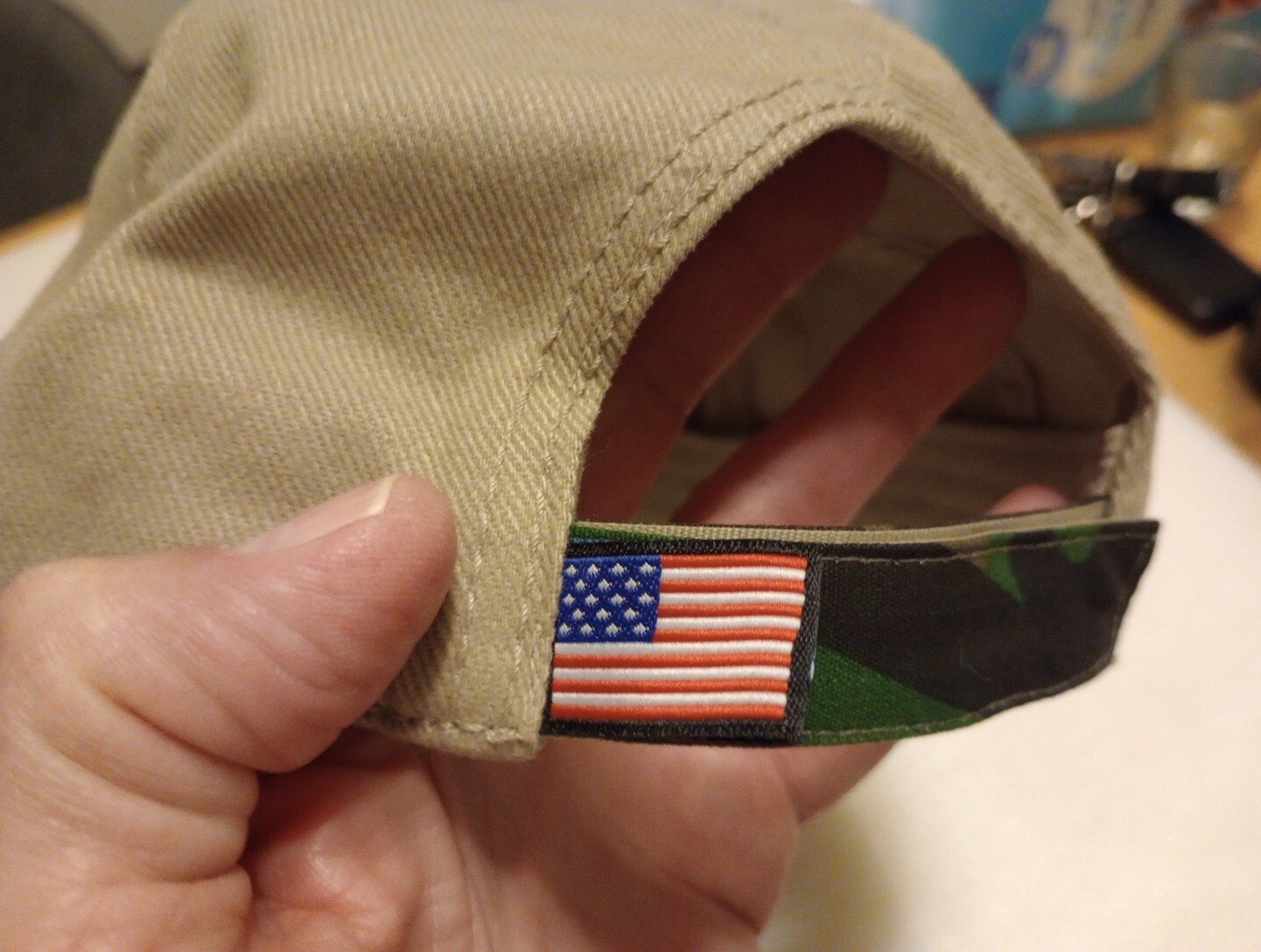 Elk Creek Virginia Souvenir Hat, Log Cabin, American Flag, Adjustable Hat gallery