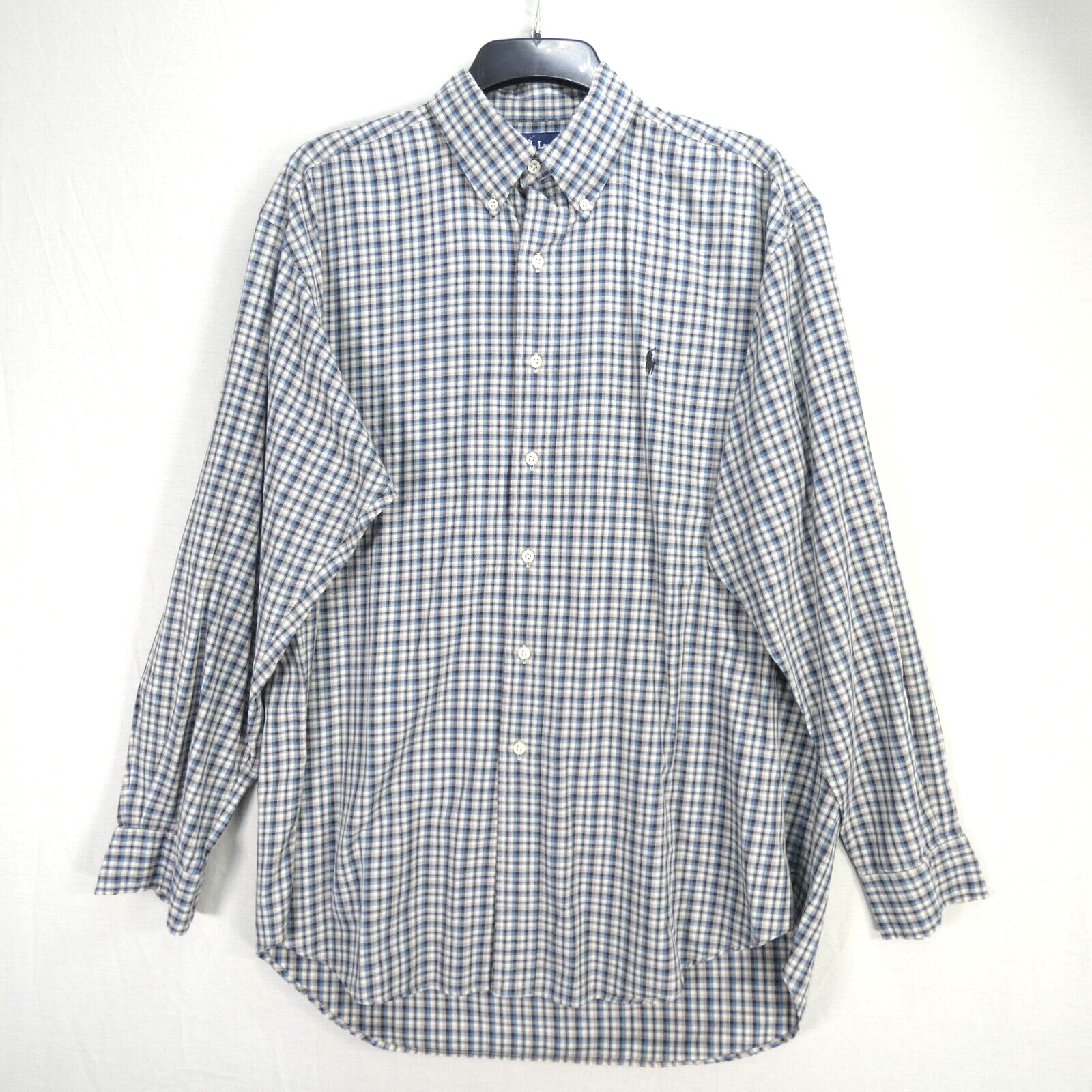 Ralph Lauren Mens Shirt Checked Cotton Flannel Designer Blake Vintage Size L gallery