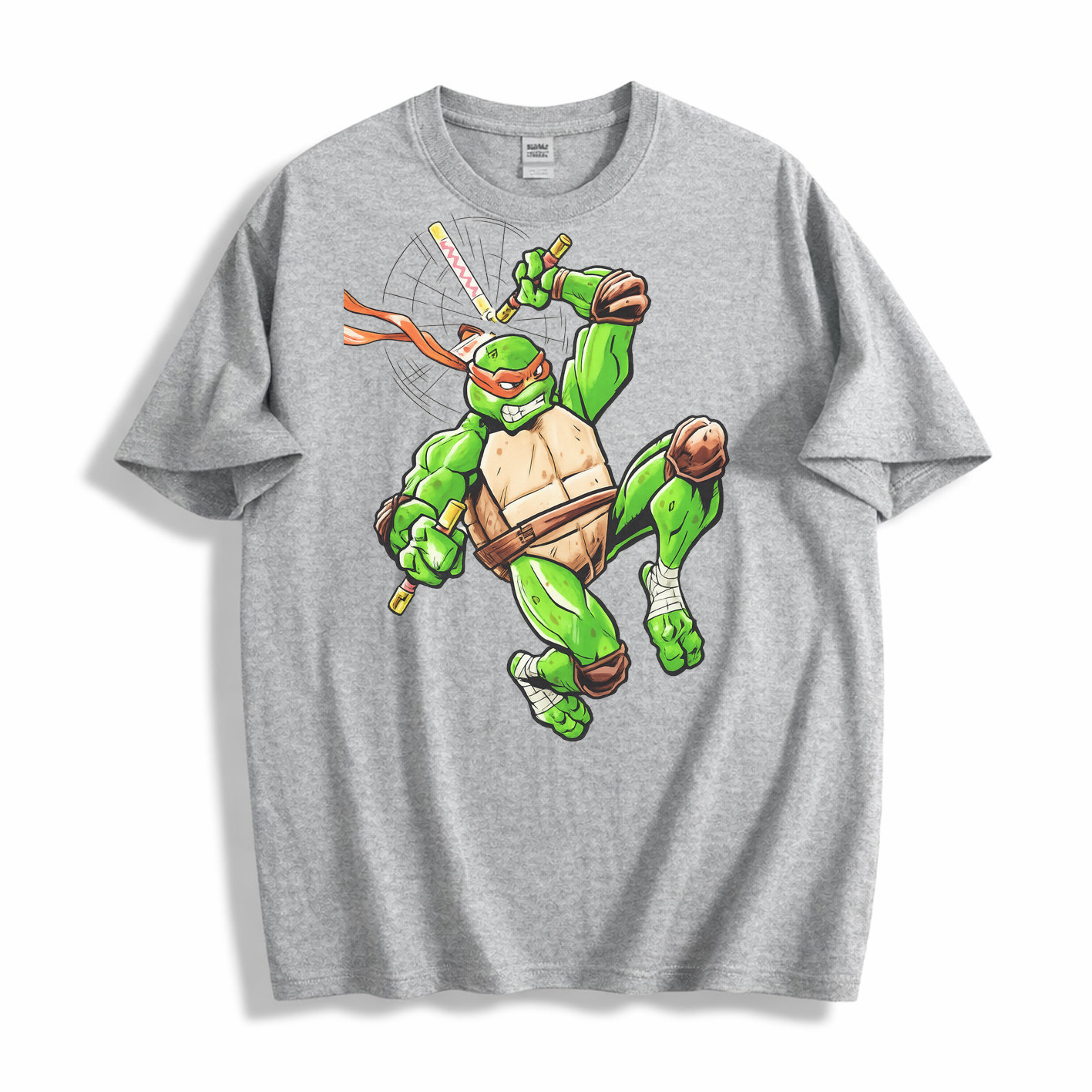 OFFICAL TMNT Michelangelo Ninja Turtles Black Graphic T-Shirt Licensed Tee gallery