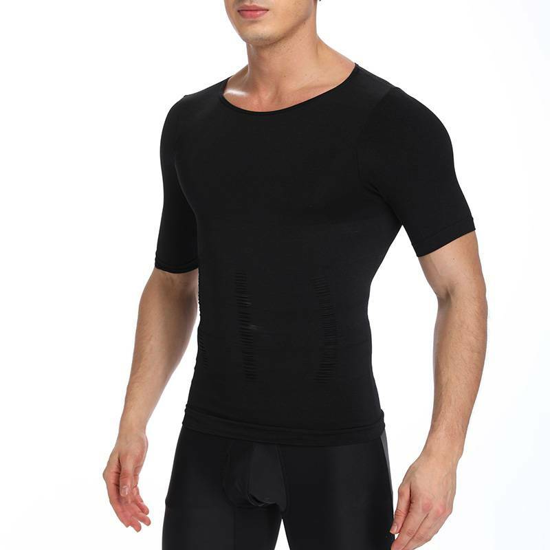 Men T-shirt Male Body Shaper Compression Shapewear Fitness Tummy Control Vest US gallery