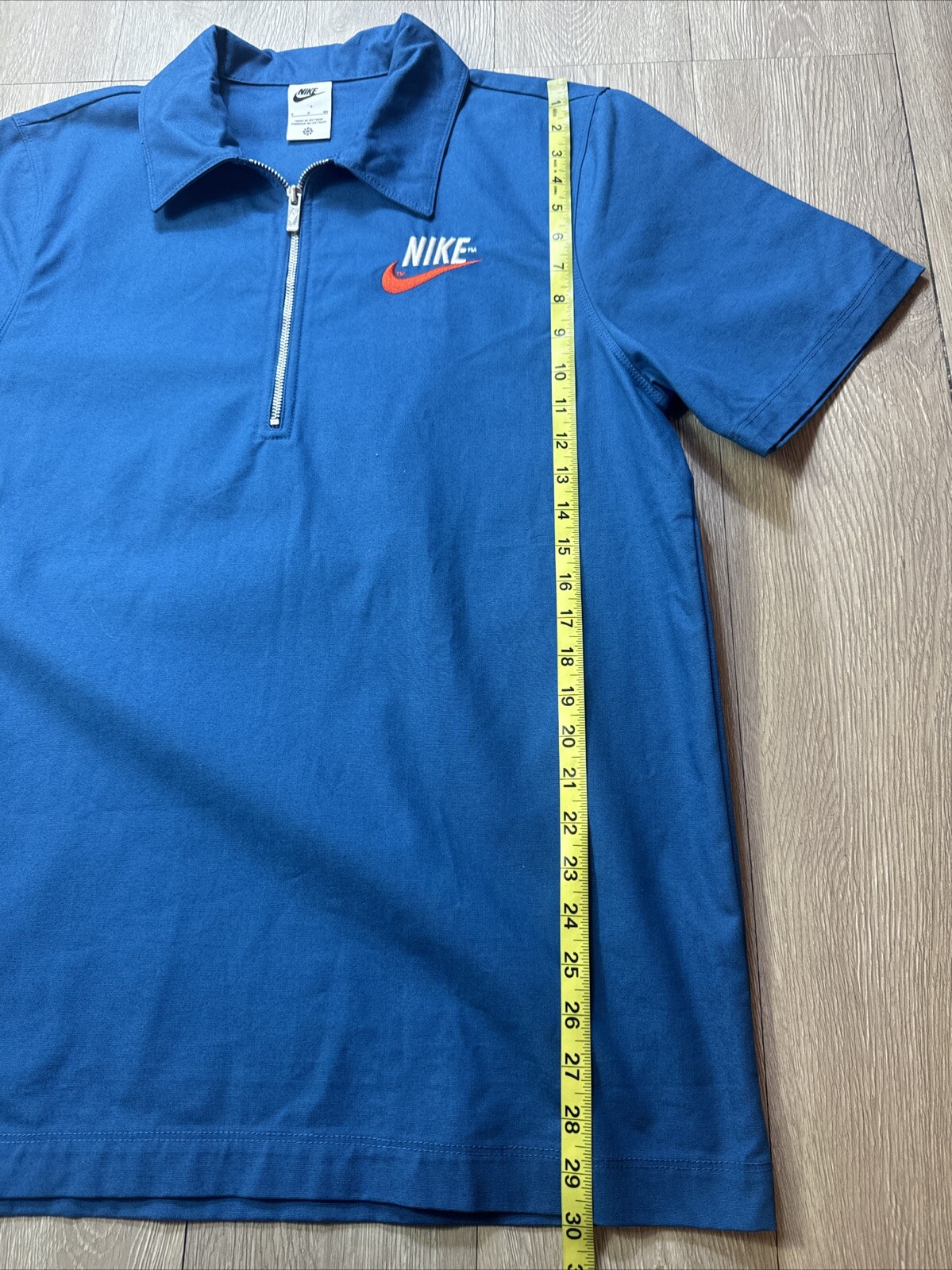 Nike Shirt Mens Small Blue Oversized Work Shirt Overshirt Canvas 1/4 Zip gallery