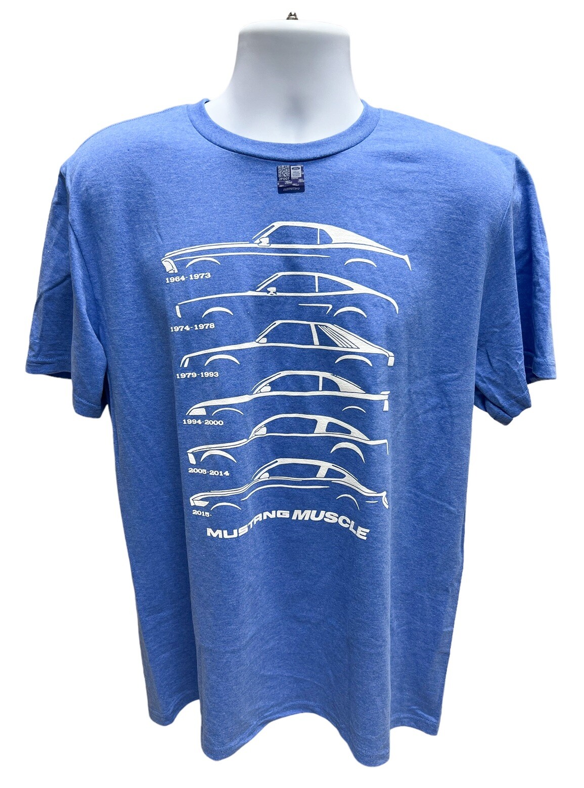 Ford Mustang Muscle Evolution Light Blue T-Shirt