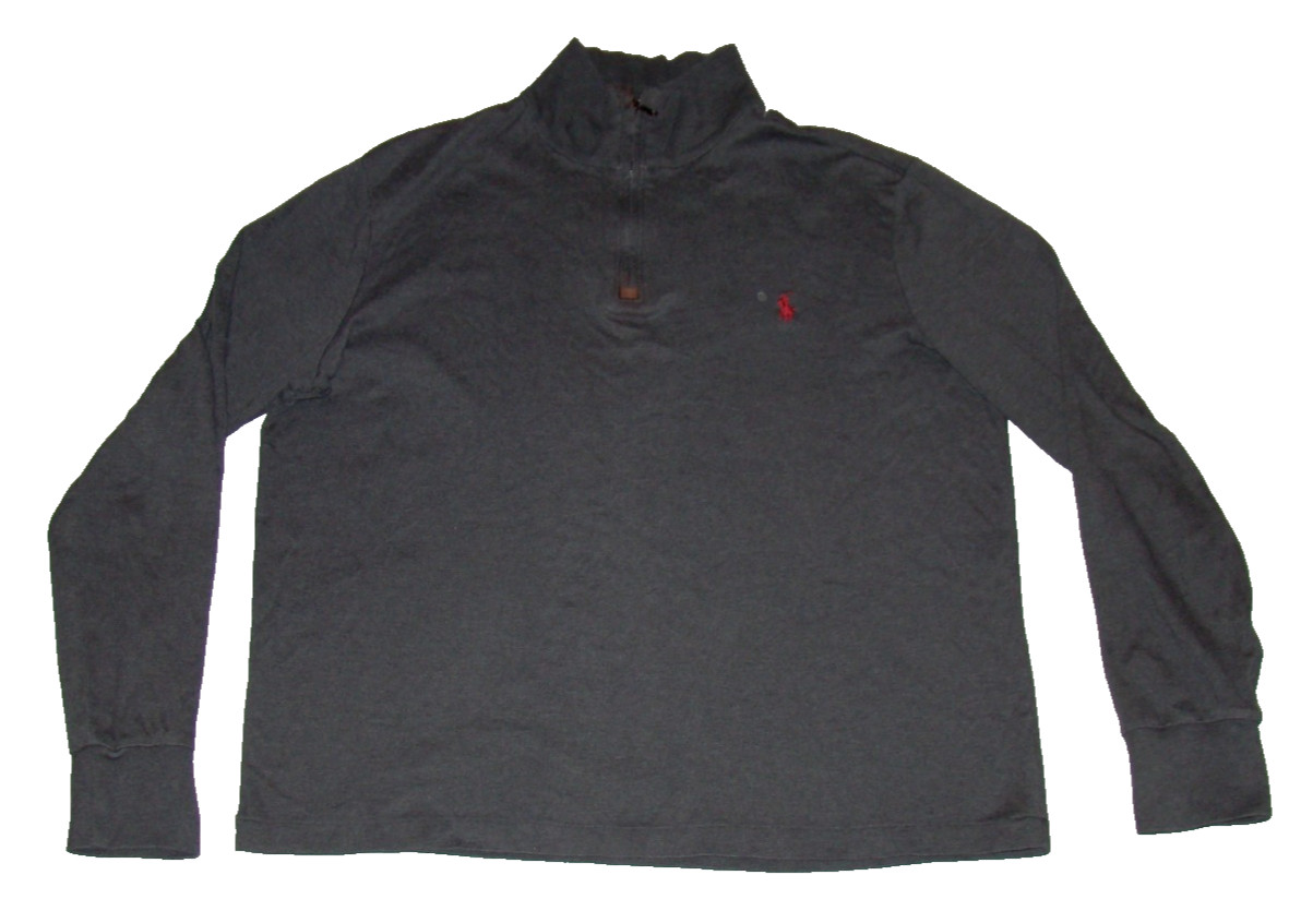 Polo Ralph Lauren Mens Size Large 1/4 Zip Gray Long Sleeve Lightweight Shirt gallery