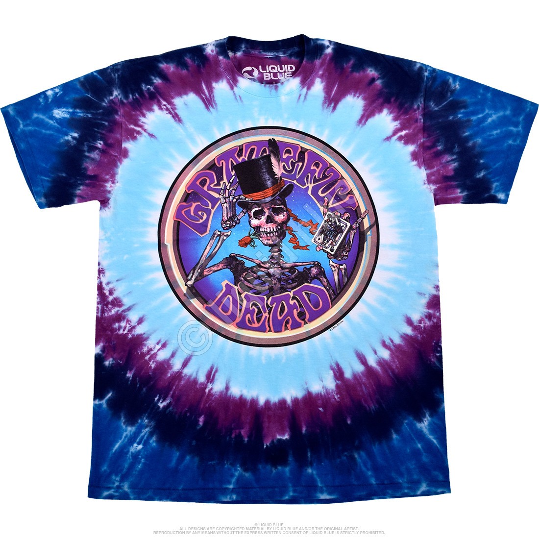 Grateful Dead Queen Of Spades Tie-Dye T-Shirt Liquid Blue gallery