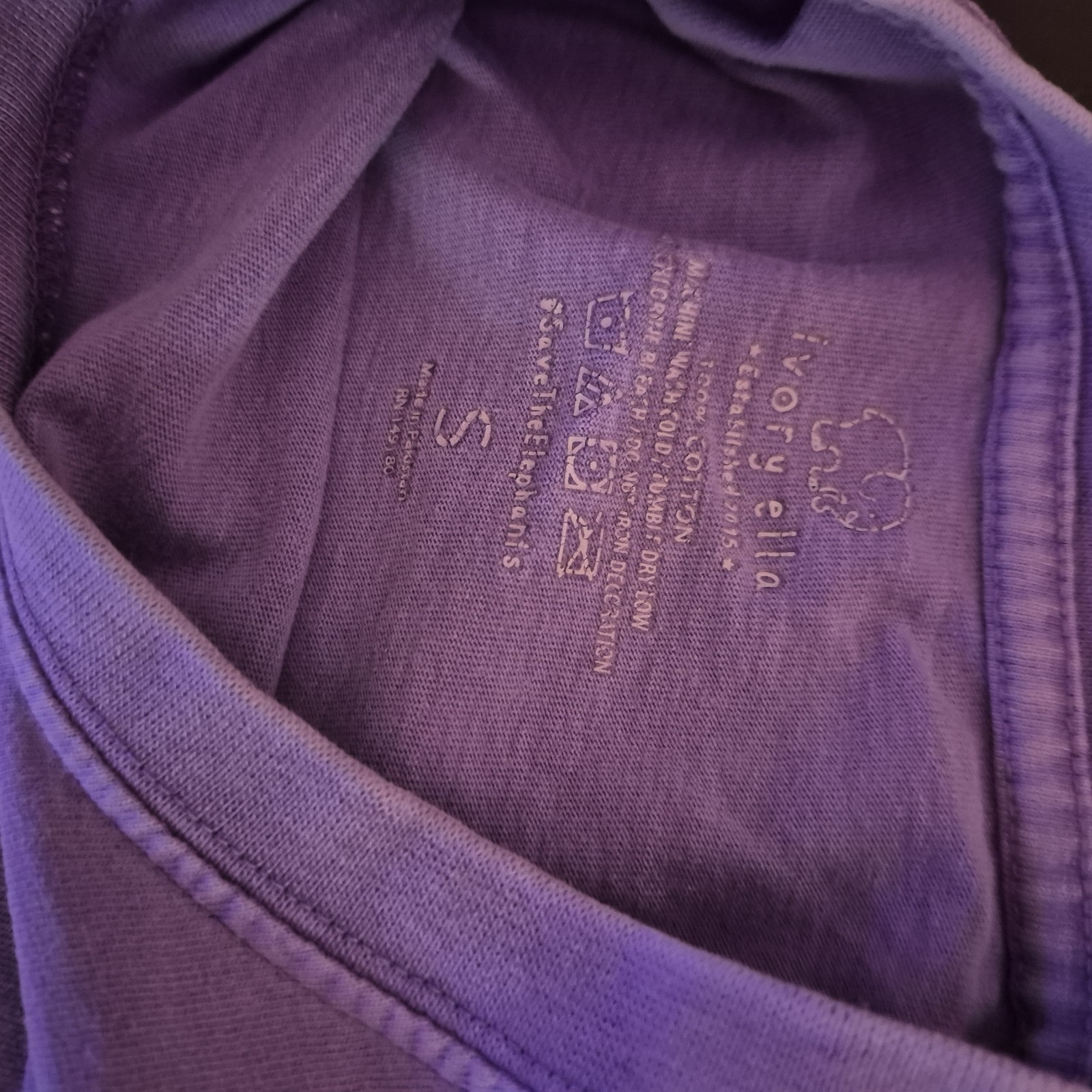 Ivory Ella Purple Long Sleeve Pocket T-Shirt Elephant Logo Crew Neck S gallery