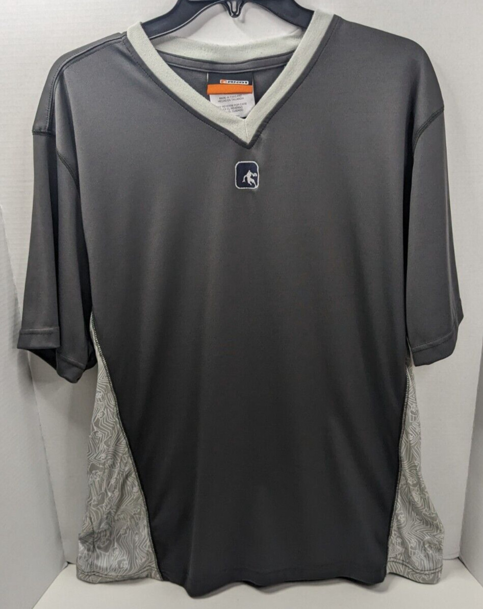 AND1 Basketball Performance Shirt Y2K Size Large Dark Gray w/ Gray Trim Vintage gallery