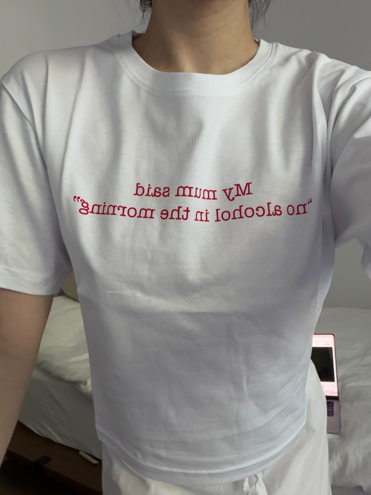 My Mum Said No Alcohol In The Morning T-Shirt Women Funny Graphic Tee One Size gallery