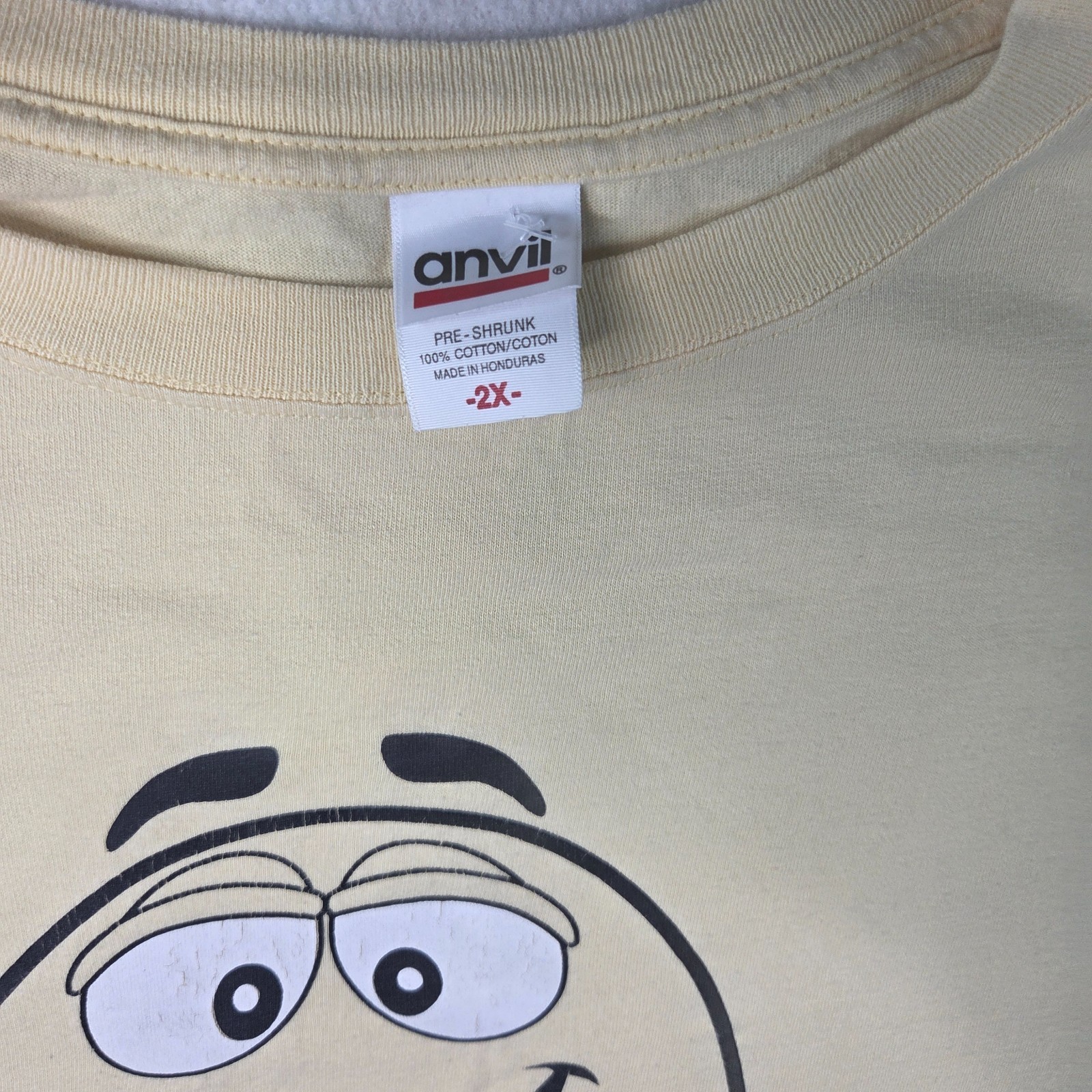 M&M's Character Graphic T-Shirt Tan Beige Anvil 2XL Candy Logo Tee gallery