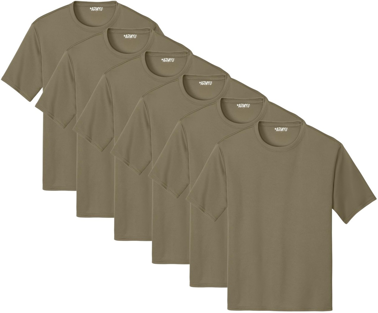 Solid Performance Military T-Shirts 100% Polyester Moisture Wicking Tee, 6-Pack gallery