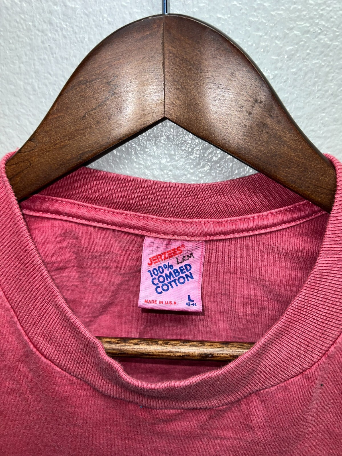 Vintage Jerzees Blank Shirt Red 100% Combed Cotton USA Made Tee Medium gallery
