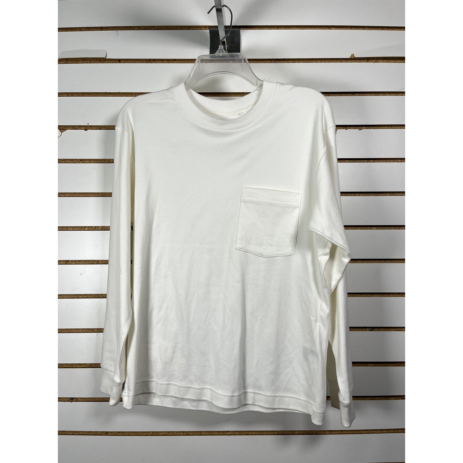 Uniqlo U Crew Neck Long Sleeve T Shirt White Pocket Size 13 gallery