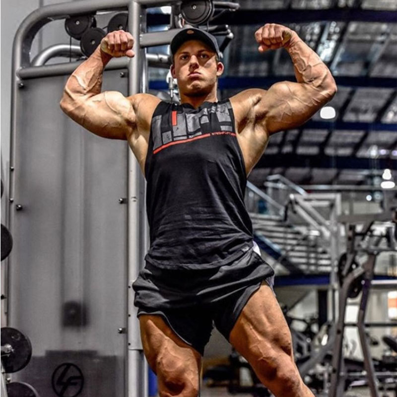 Men Workout Tank Top Sleeveless Gym Shirts Bodybuilding Fitness Muscle Tee Shirt gallery