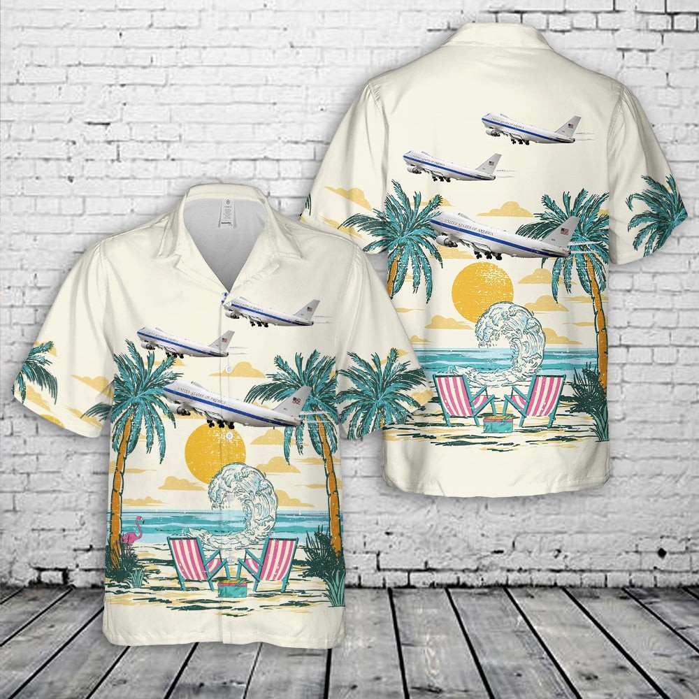 USAF Nightwatch Doomsday Boeing E 4B Hawaiian Shirt