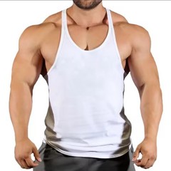 Camiseta Sin Mangas de Algodon para Hombre: Espalda en Y