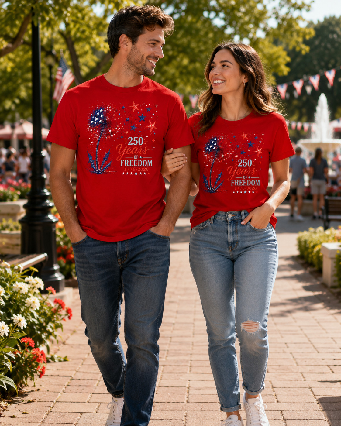 America 250th Anniversary Shirt 1776-2026 Patriotic Floral 4th of July Gift Tee gallery