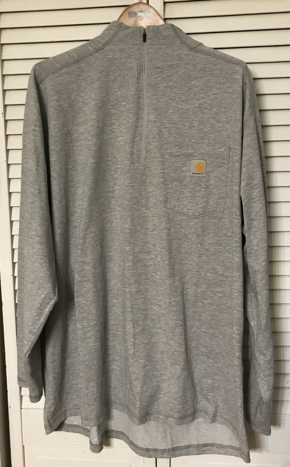 CARHARTT FORCE Men’s Long Sleeve Pullover 2XL Gray 1/4 Zip Neck Shirt Jacket EUC gallery