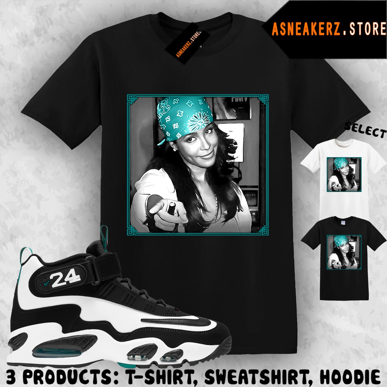Shirt Matching Air Griffey Max 1 Freshwater To Match Sneaker IMO Aaliyah T-Shirt gallery