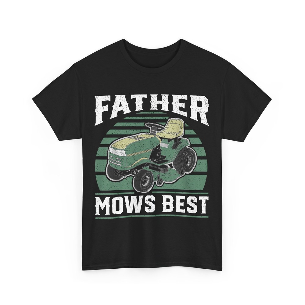 HOT Father Mows Best Funny Riding Mower Retro Mowing Dad Gift T-Shirt