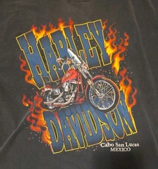 Harley-Davidson Cabo San Lucas Mexico Graphic T-Shirt Distressed Sz Large No Tag