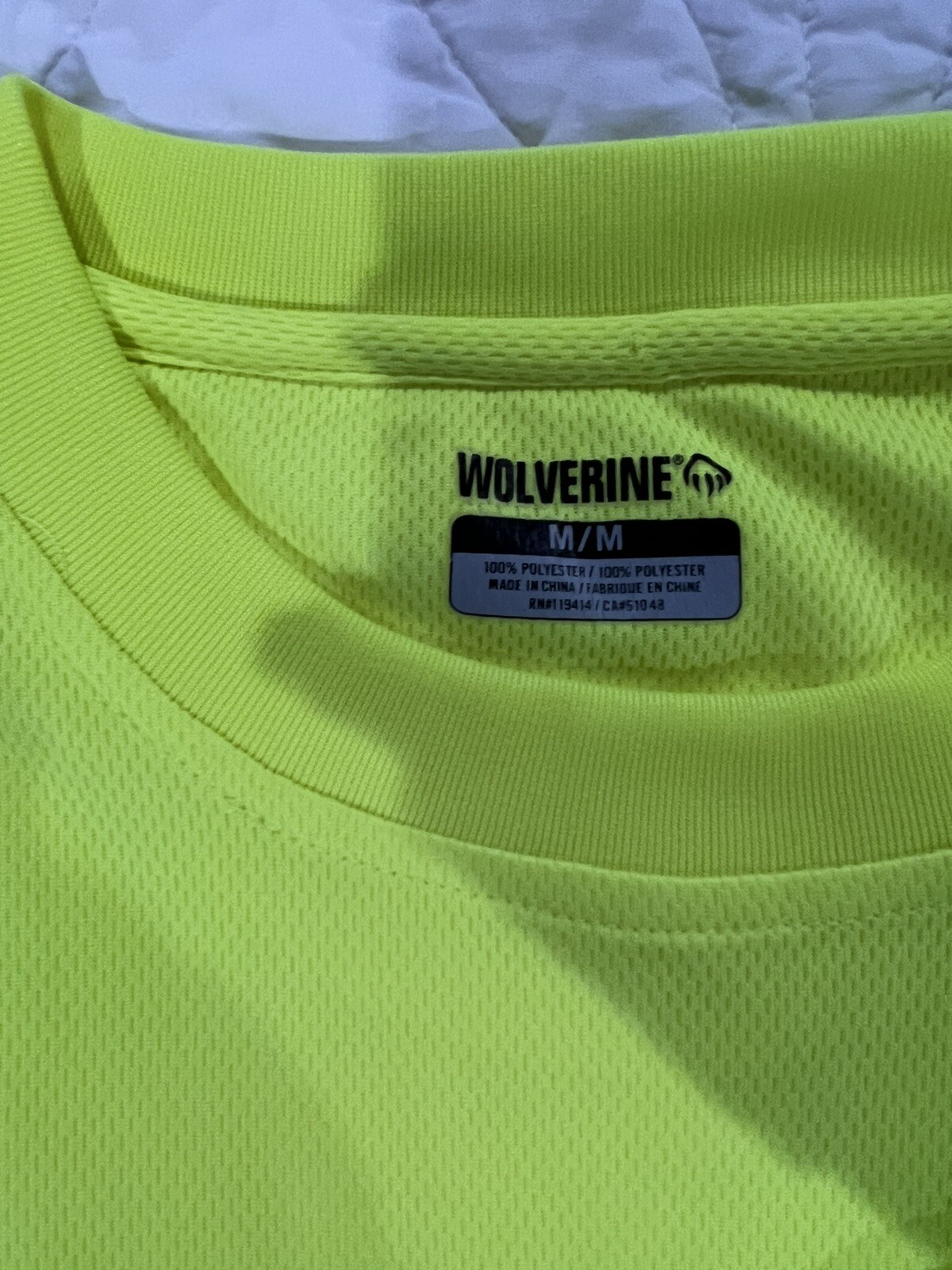2 X Wolverine Brand Reflective Safety Yellow High Vis Short Sleeve Shirt Sz M gallery