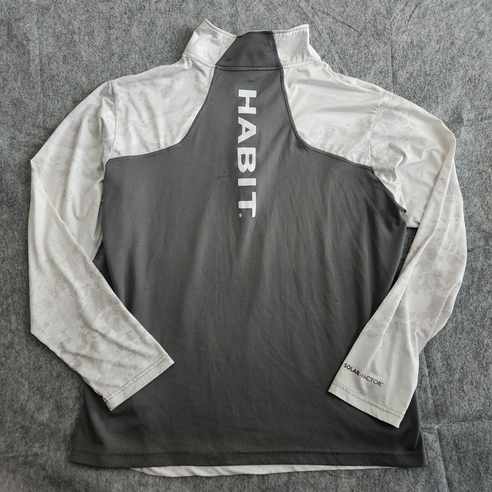 Habit Fishing Solar Factor Shirt Men's XL Gray White Realtree Performance 40+ gallery