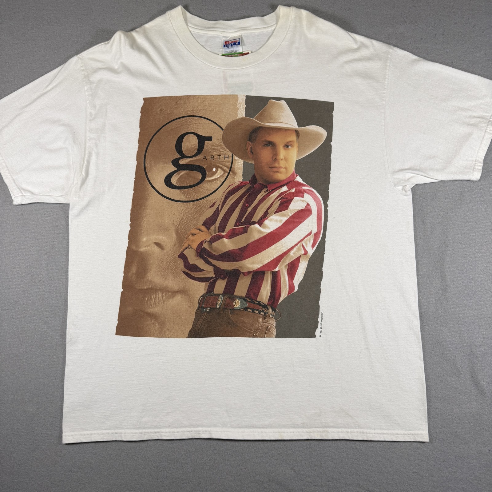 Hanes Beefy T-Shirt Men's 2XL White Garth Brooks Country Music Band 1997 gallery