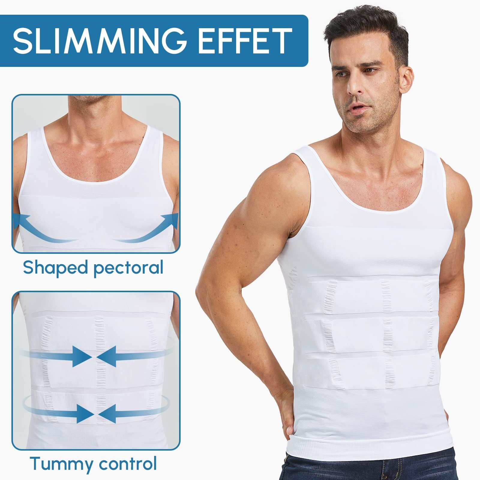 Mens Slimming Vest Abs Abdomen Compression Shirt Workout Tank Tops Body Shaper gallery