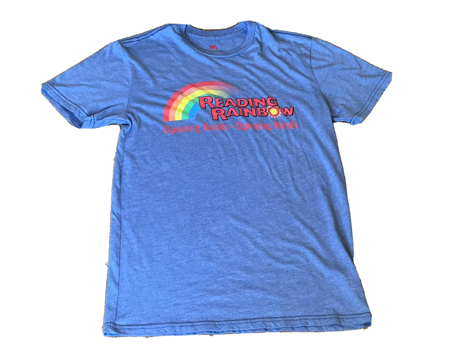 Vintage Blue Reading Rainbow Graphic T-shirt Rare Opening Books Opening Minds gallery