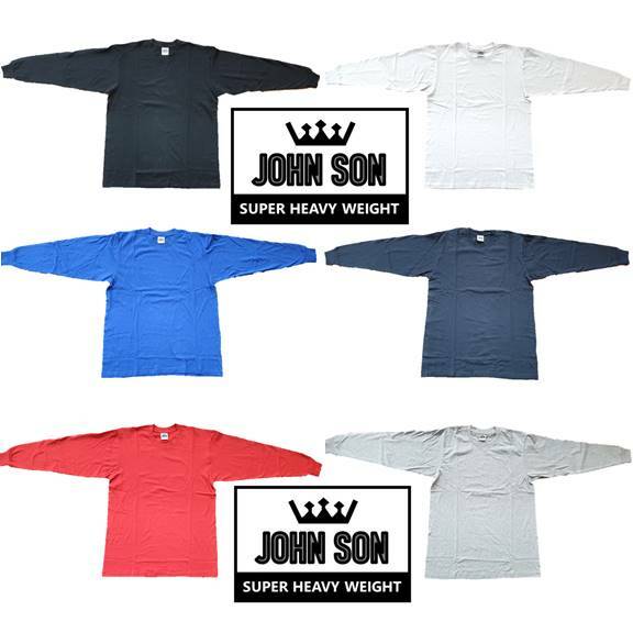 Plain Long Sleeve T-shirts Round Neck [JOHN SON]Super Heavy Weight[M~4XL] Single gallery