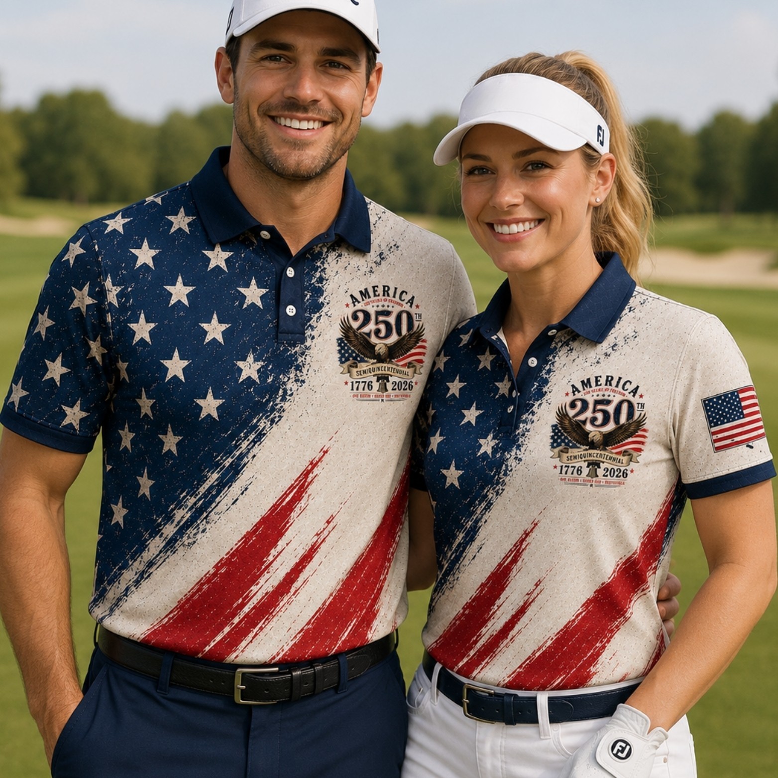 USA 250th Anniversary Polo Shirt, American Flag 1776–2026 Patriotic Polo (S-5XL) gallery