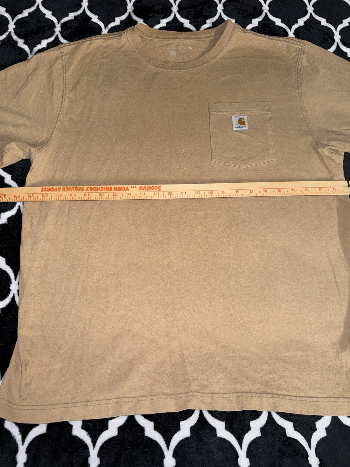 Carhartt Mens Short Sleeve T-Shirt Size Large Tan Loose Fit Casual Work Wear gallery