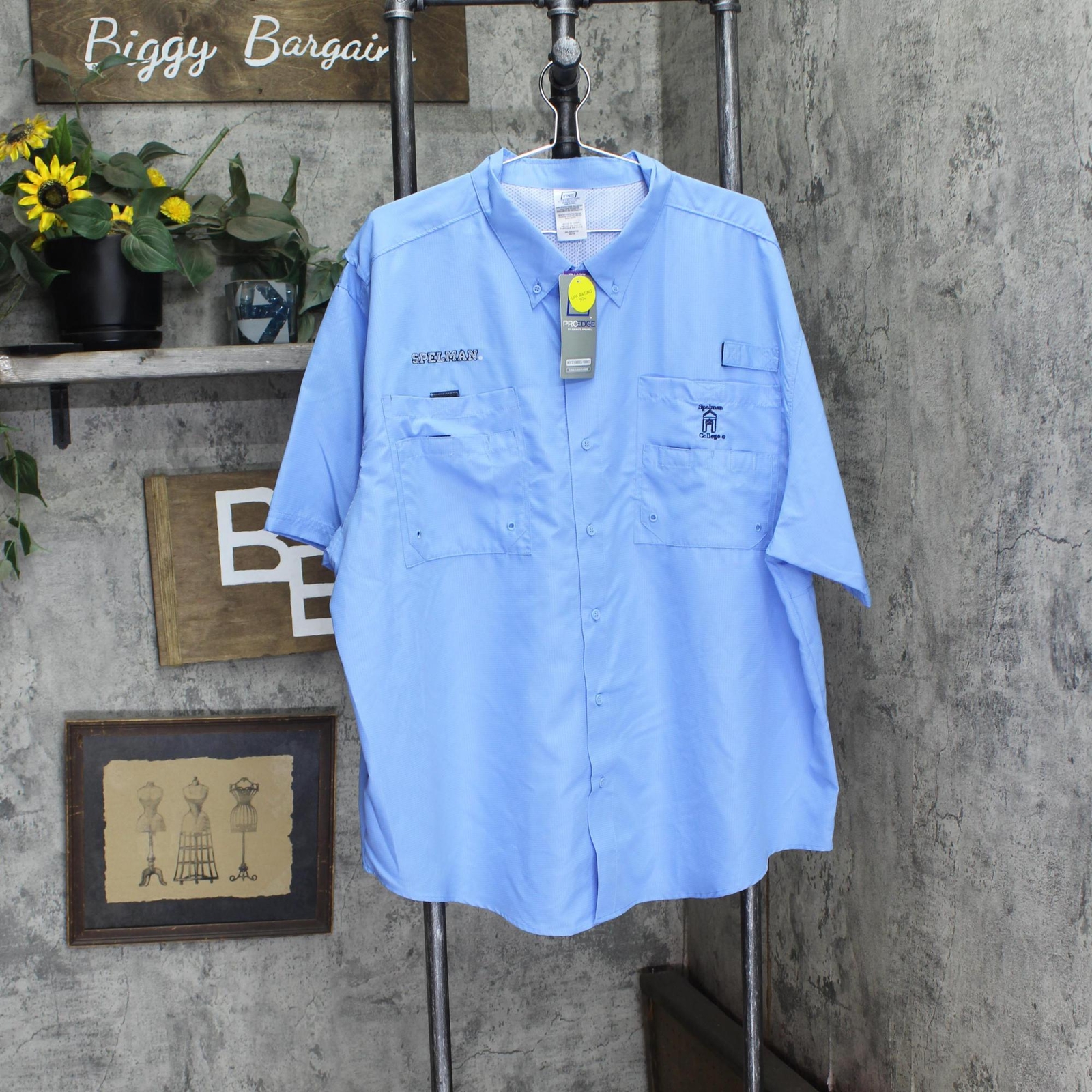 pro Edge Mens Mesh Lined Spelman College Jaguars Fishing Shirt 7AMKM04SAM-4 gallery