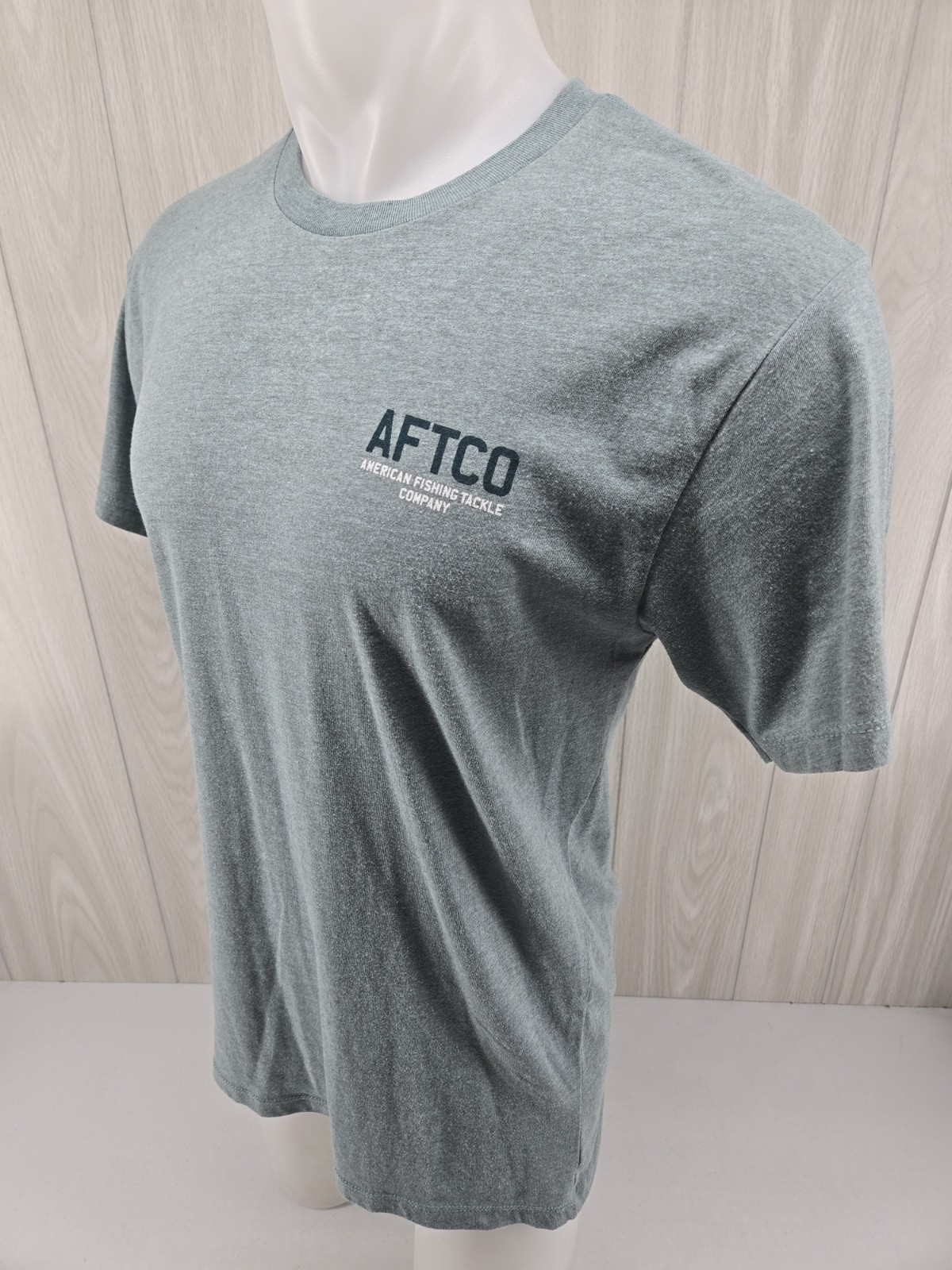 AFTCO Shirt Mens Medium Green Cotton Blend Fishing Logo gallery