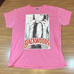 Gildan Heavy Cotton Backwoods Graphic M Pink Short Sleeve T-Shirt Streetwear Y2K