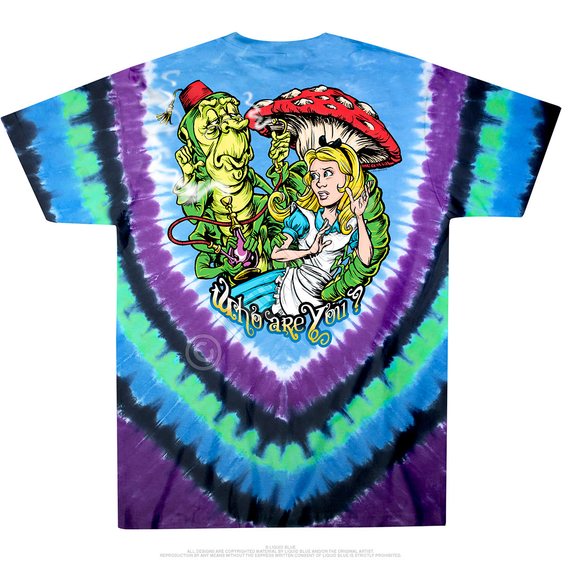 DON'T YOU KNOW-MAD HATTER-ALICE-2 SIDD TIE DYE T-SHIRT- S-M-L-XL-2X Cheshire Cat gallery