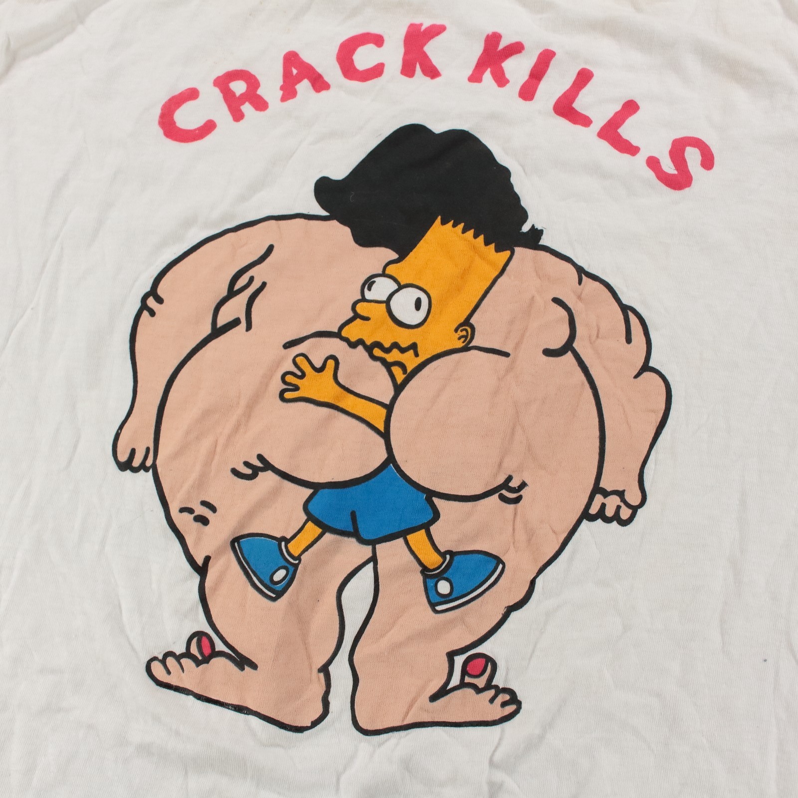 nwot Crack Kills Bart Simpson The Simpsons t-shirt LARGE vtg 80s 90s bootleg tee gallery