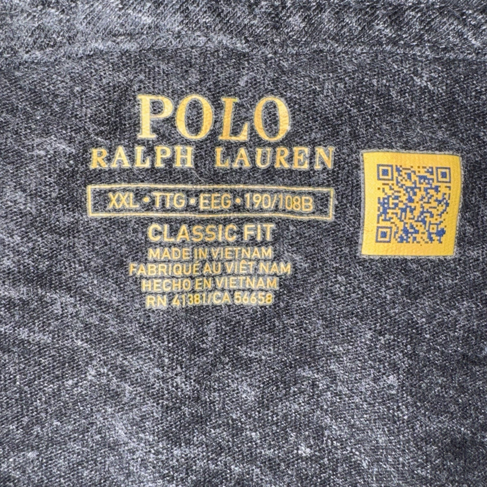 Mens XXL Polo Ralph Lauren Shirt Dark Charcoal Heather Gray Pony Logo Tee gallery