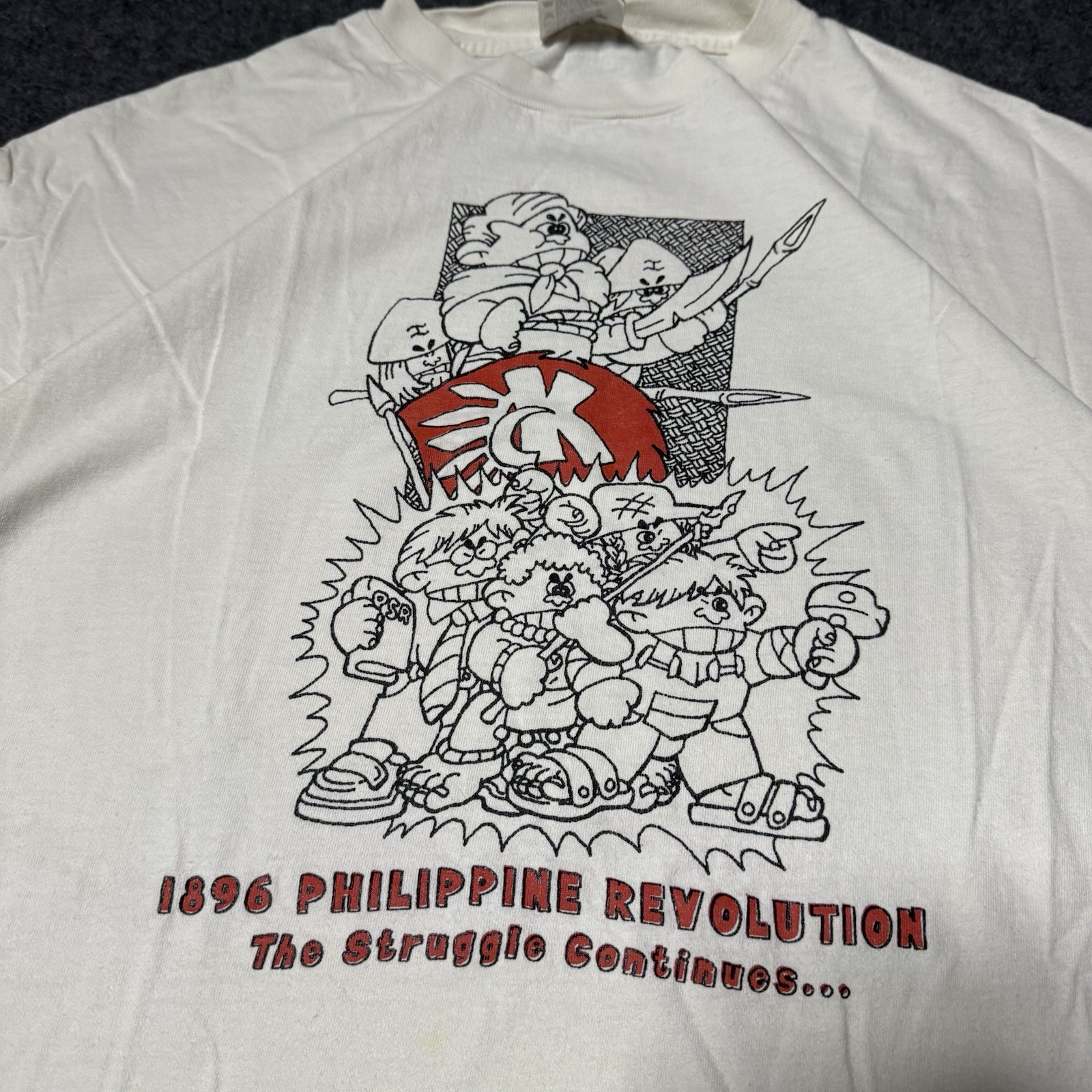 VTG 90s RARE Philippine Revolution Double Sided Mens Tshirt Sz XL Single Stitch gallery