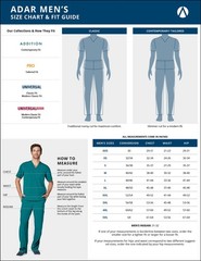 Adar Addition Scrubs For Men – Modern Multi Pocket V-Neck Scrub Top