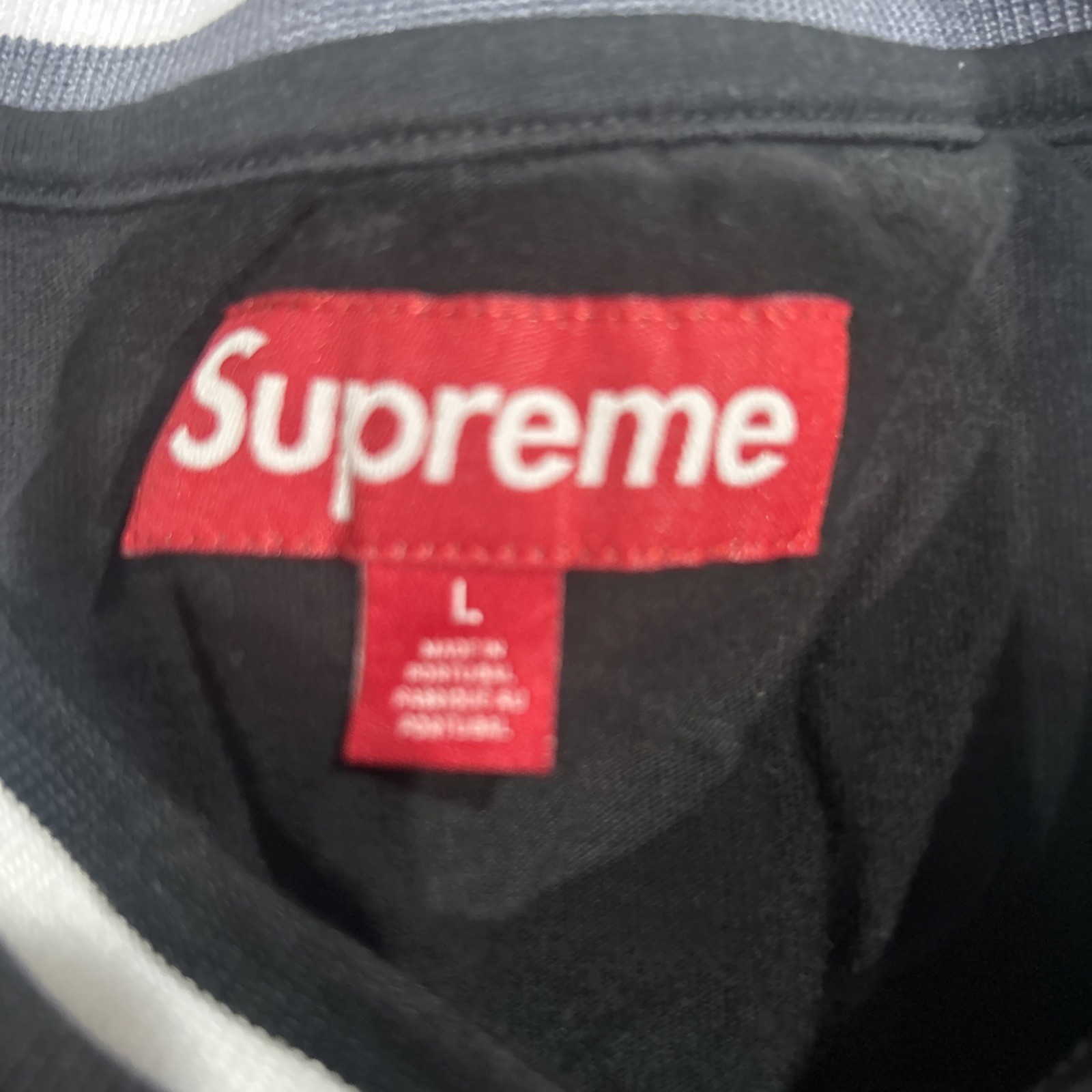 Supreme Warm Up Stripe Large Short Sleeve Black Shirt Everlast gallery